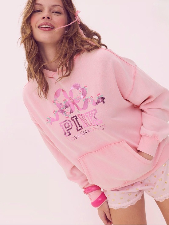 LoveShackFancy Sweaters - PINK X LOVESHACKFANCY OVERSIZED HOODIE